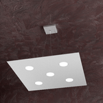 Sospensione Moderna Area Metallo Grigio Metallo 5 Luci Gx53