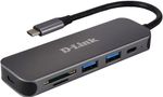 D-Link-DUB-2325-replicatore-di-porte-e-docking-station-per-laptop-USB-tipo-C-Grigio