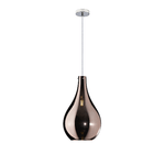 Sospensione Contemporanea Drop Metallo Cromo Vetro Rame 1 Luce E14 D.22Cm