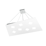 Sospensione Moderna Note Metallo Bianco 7 Luci Gx53