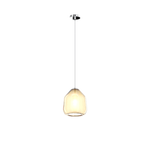 Sospensione Contemporanea Double Skin Beta Metallo Cromo Vetro Ambra 1 Luce E27