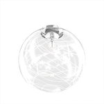 Plafoniera Contemporanea Moon Metallo Cromo Vetro Bianco 1 Luce E27 D.40Cm