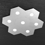 Plafoniera Moderna Hexagon Metallo Grigio 7 Luci Led 12X7W