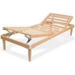 Qualydorm  Rete Ortopedica in Legno di Faggio 120x190 h37cm Piazza e Mezza con 13 doghe Alzata Manuale