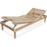 Qualydorm  Rete Ortopedica in Legno di Faggio 120x190 h37cm Piazza e Mezza 26 doghe Alzata Manuale