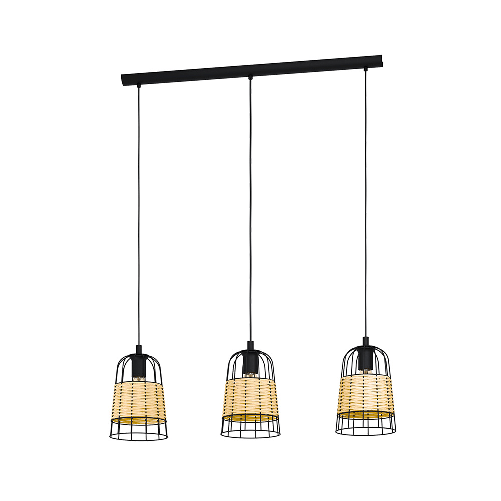 Lampadario-Industrial-Anwick-3-Luci-Metallo-Nero