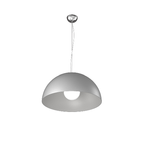 Sospensione Contemporanea Cup Metallo Grigio 1 Luce E27 D.40Cm