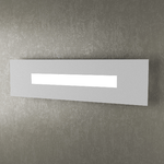 Applique Moderna Rettangolare Wally Metallo Grigio 2 Luci 2G11 56Cm