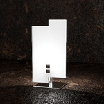 Abatjour Moderno Tetris Color Metallo Cromo Vetro Bianco 1 Luce G9