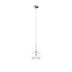 Sospensione Contemporanea Future Metallo Cromo Vetro Trasp. 1 Luce E27 D.15Cm