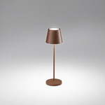 Lampada Da Tavolo Esterno Diva Contemporanea Alluminio Corten Led Luce Calda