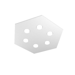 Plafoniera Moderna Esagonale Hexagon Metallo Grigio 6 Luci Led 12X6W