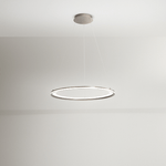 Lampadario A Sospensione Contemporaneo Edge Alluminio Grigio Led Integrato 86W