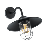 Eglo Applique Industrial Da Esterno Melgoa 1 Luce Acciaio Zincato Nero