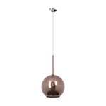 Sospensione Contemporanea Future Metallo Cromo Vetro Rame 1 Luce E27 D.25Cm