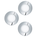 Eglo Faretto Ad Incasso Moderno Fueva 1 In Metallo Cromo 3 Luci Led 2,8W 3000K