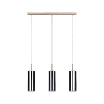 Eglo Lampadario Industrial Selvino 3 Luci Acciaio Grigio Opaco Diffusore Nero