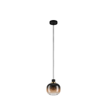 Eglo Lampadario Contemporaneo Oilella 1 Luce Acciaio Nero E Ottonediffusore Marrone