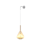 Applique Contemporanea Kona Metallo Cromo Vetro Ambra 1 Luce E27