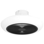 Plafoniere Ventilatore Sayulita Abs Bianco-Nero Diff Acrilico Bianco Led