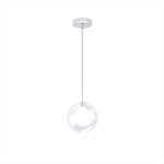 Sospensione Contemp Willow Metallo Cromo Vetro Bianco Satitano 1 Luce G9