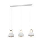 Eglo Lampadario Industrial Calmanera 3 Luci Acciaio Bianco E Ottone