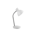 Lampada Da Scrivania In Metallo Moderna Play Bianco Cromo 1 Luce E14