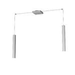 Sospensione Moderna Square Tube Metallo Grigio 2 Luci Gu10