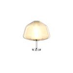 Lampada Contemporanea Double Skin Alpha Metallo Cromo Vetro Ambra 1 Luce E27