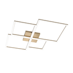 Plafoniera Moderna Quadrata Four Squares Alluminio Oro Led 120W