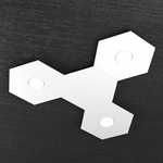 Plafoniera Moderna 4 Moduli Hexagon Metallo Bianco 3 Luci Led 12X3W