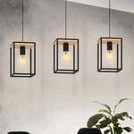 Lampadario-Industrial-Libertad-3-Luci-Metallo-Nero-E-Marrone