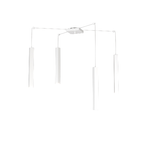 Sospensione Moderna Square Tube Metallo Bianco 4 Luci Gu10