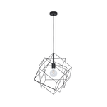 Eglo Lampadario Industrial Straiton 1 Luce Acciaio Nero Grande