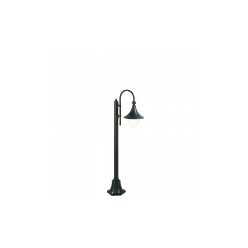 Palo Basso Da Esterno H135Cm Lampara Alluminio E Termoplastica Nero 1 Luce E27