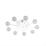 Plafoniera Contemp Willow Metallo Cromo Diffusore Alluminio 9 Luci G9
