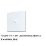 Rosone Quadrato 14X14 Cm Uscite Multiple Bianco