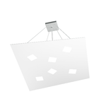 Sospensione Moderna Note Metallo Bianco 6 Luci Gx53