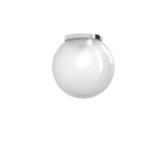 Plafoniera Contemp Glitter Metallo Cromo Vetro Soffiato Trasp 1 Luce E27 25Cm