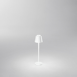 Lampada Tavolo Esterno Mini Diva Contemporanea Alluminio Bianco Led Luce Calda