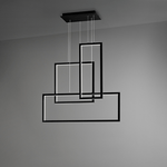 Lampadario In Alluminio Industrial Cross Colore Nero Led