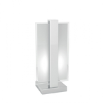 Abatjour Moderno Cross Metallo E Vetro Bianco 1 Luce E27