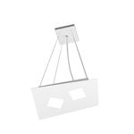 Sospensione Moderna Note Metallo Bianco 2 Luci Gx53