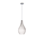 Sospensione Contemporanea Drop Metallo Cromo Vetro Grigio 1 Luce E14 D.17Cm