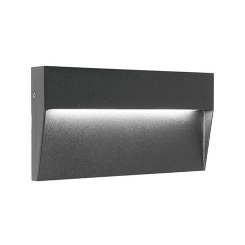 Segnapasso Rettangolare Moderno Geo Alluminio Grafite 6W Led 3000K