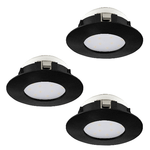 Faretto Ad Incasso Contemporaneo Pineda Policarbonato Nero 3 Luci Led 4,9W