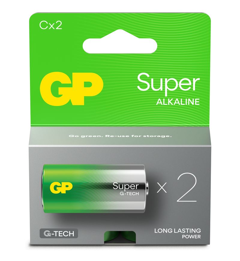 GP-Battery-Batteria-Super-Alcalina-15V-Mezza-Torcia-C---14A-U2---LR14--Confezione-2-Pezzi-