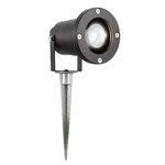 Paletto Da Esterno Moderno Spikey Alluminio Nero Vetro 1 Luce Gu10