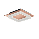 Plafoniera Contemporanea Square Metallo Oro Rosato Led 28W