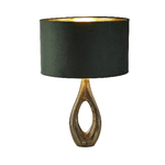 Lampada Da Scrivania Contemporanea Bucklow Ottone Tessuto Verde 1 Luce E27